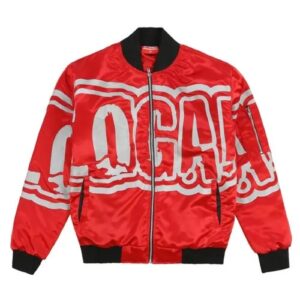 Glo Gang Oversized Font Logo Bomber Jacket